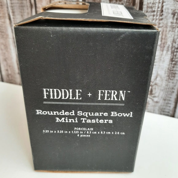 Fiddle Fern Porcelain Rounded Square Bowel Mini Tasters - Picture 4 of 11